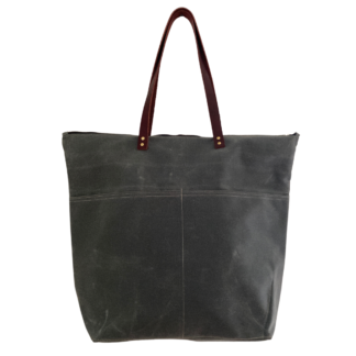 Tote Bag with Zipper - Grey